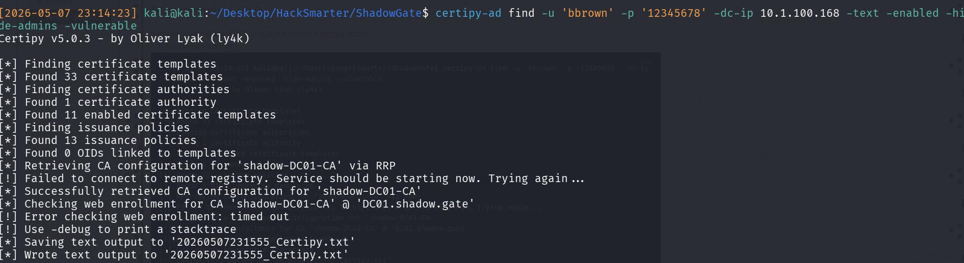 Certipy Enumeration