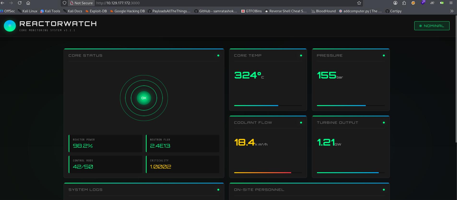 Custom Site ReactorWatch